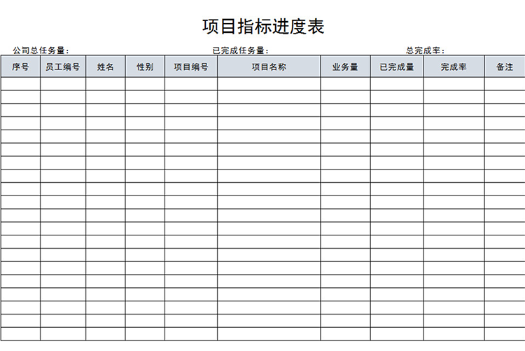項目指標(biāo)進(jìn)度表-1