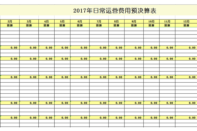 2019年日常運(yùn)營(yíng)費(fèi)用預(yù)決算表-1