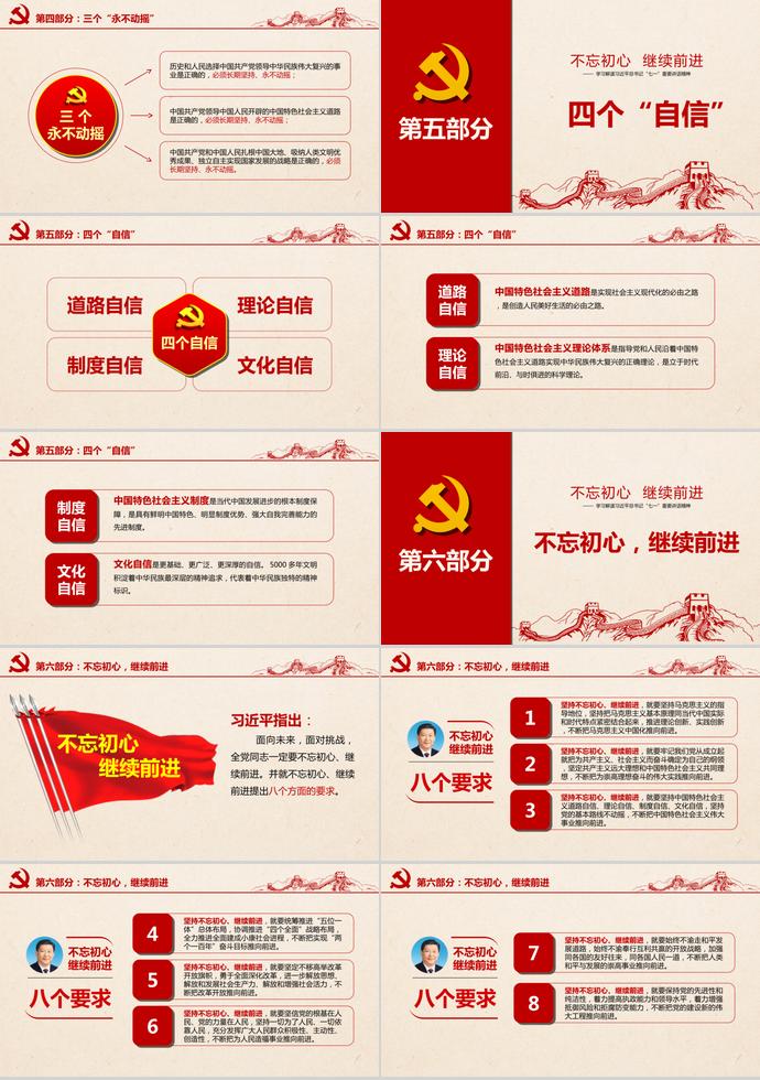 質(zhì)樸黃紅色大氣講話精神學習ppt模板-2