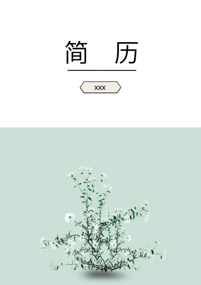 湖藍(lán)色小清新品牌化妝包設(shè)計(jì)師簡歷模板