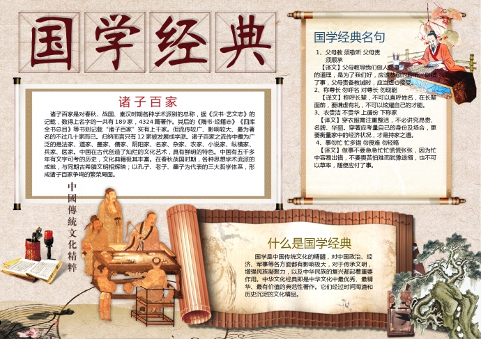 國學經(jīng)典諸子百家名句手抄報