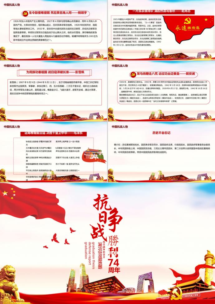 黨政風(fēng)中國(guó)抗戰(zhàn)勝利主題PPT模板-3