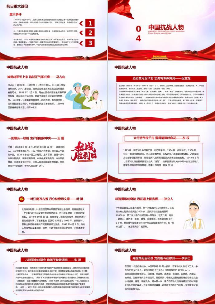 紀念抗戰(zhàn)勝利活動PPT模板-2