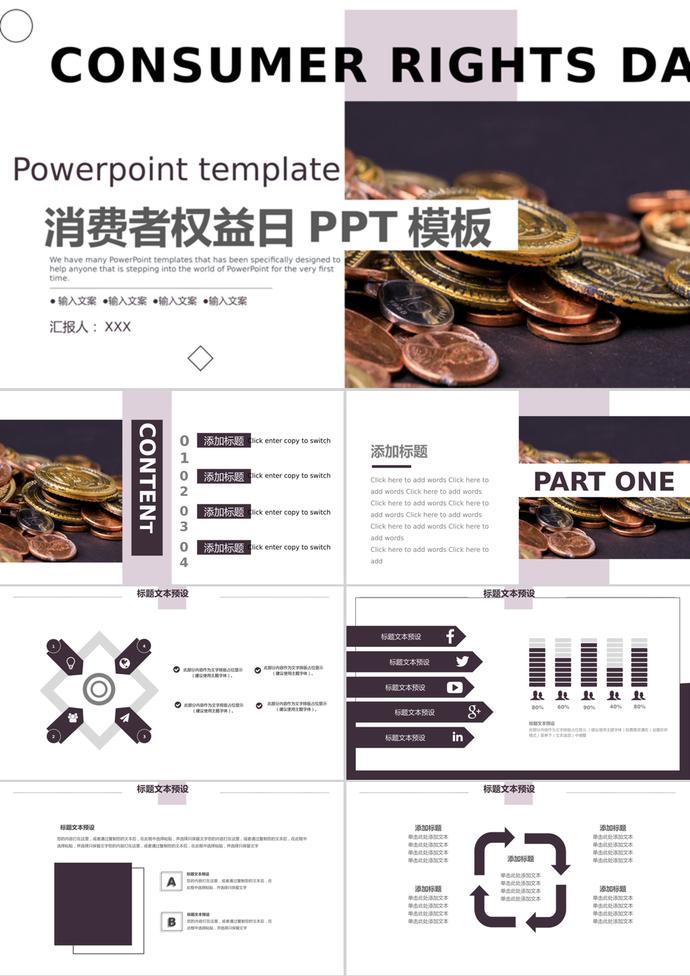315消費者權(quán)益日商務(wù)匯報PPT模板