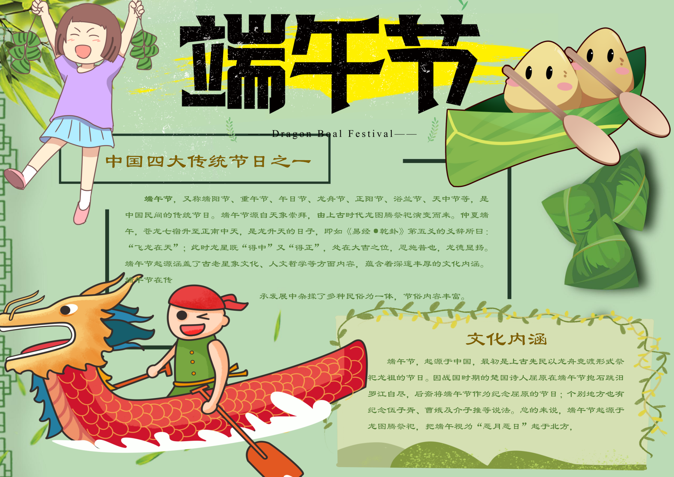 端午節(jié)可愛小報(bào)