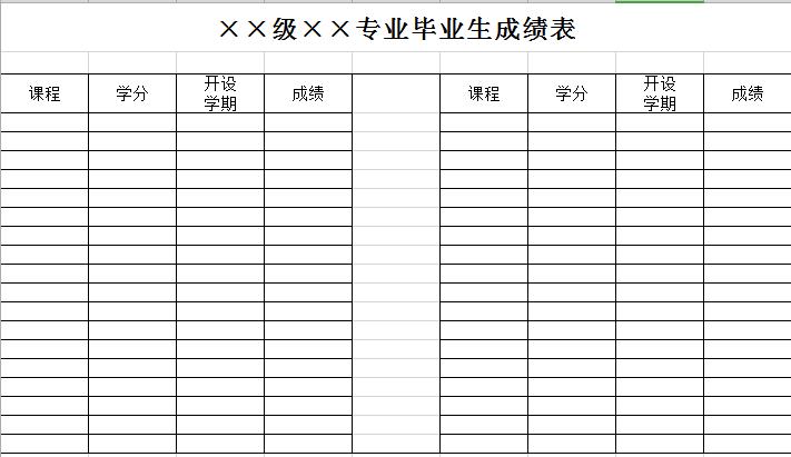 畢業生學生成績表