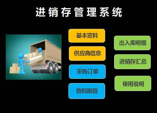 黑色系進(jìn)銷存管理系統(tǒng)excel模板
