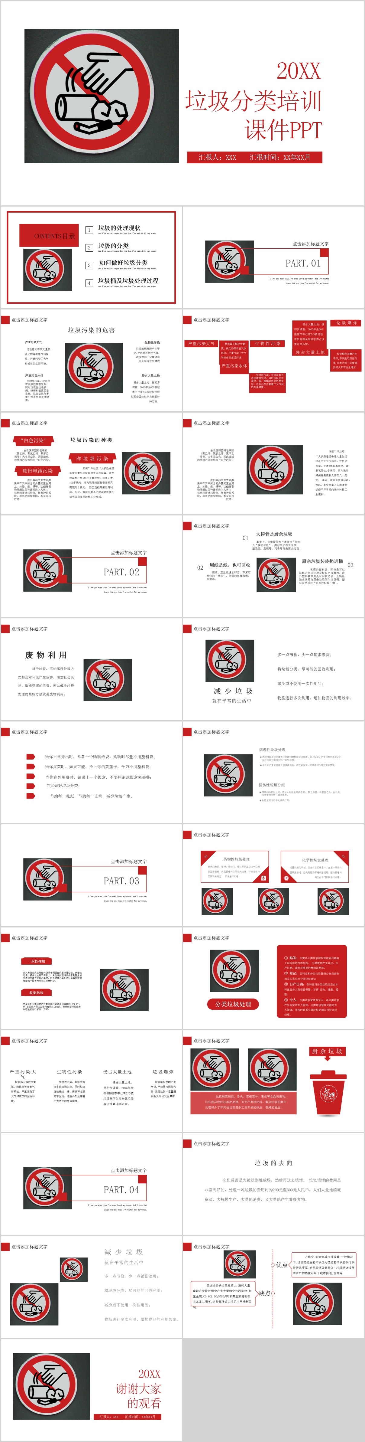 簡約大氣風垃圾分類培訓課件PPT模板