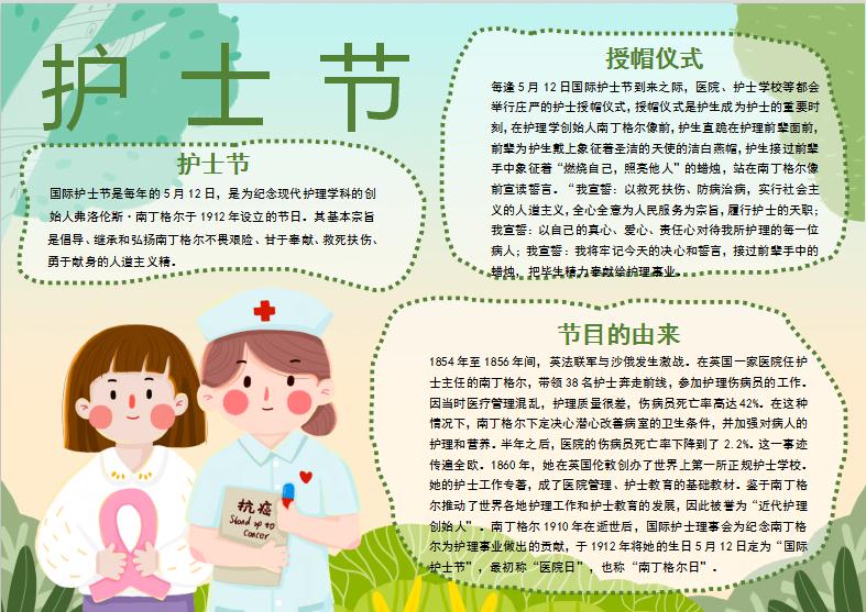 漸變國際護(hù)士節(jié)手抄報(bào)模板