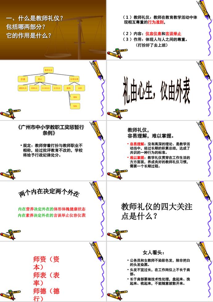 教師儀表禮儀規(guī)范培訓講義PPT模板-1