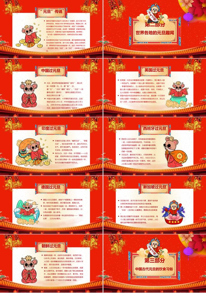 元旦節快樂PPT模板-1