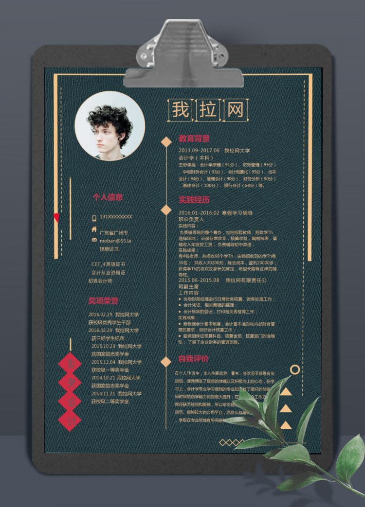 金色高端風(fēng)格財(cái)務(wù)會(huì)計(jì)個(gè)人簡(jiǎn)歷模板