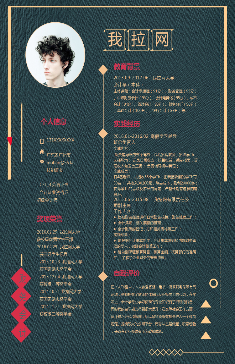 金色高端風(fēng)格財(cái)務(wù)會(huì)計(jì)個(gè)人簡(jiǎn)歷模板-1