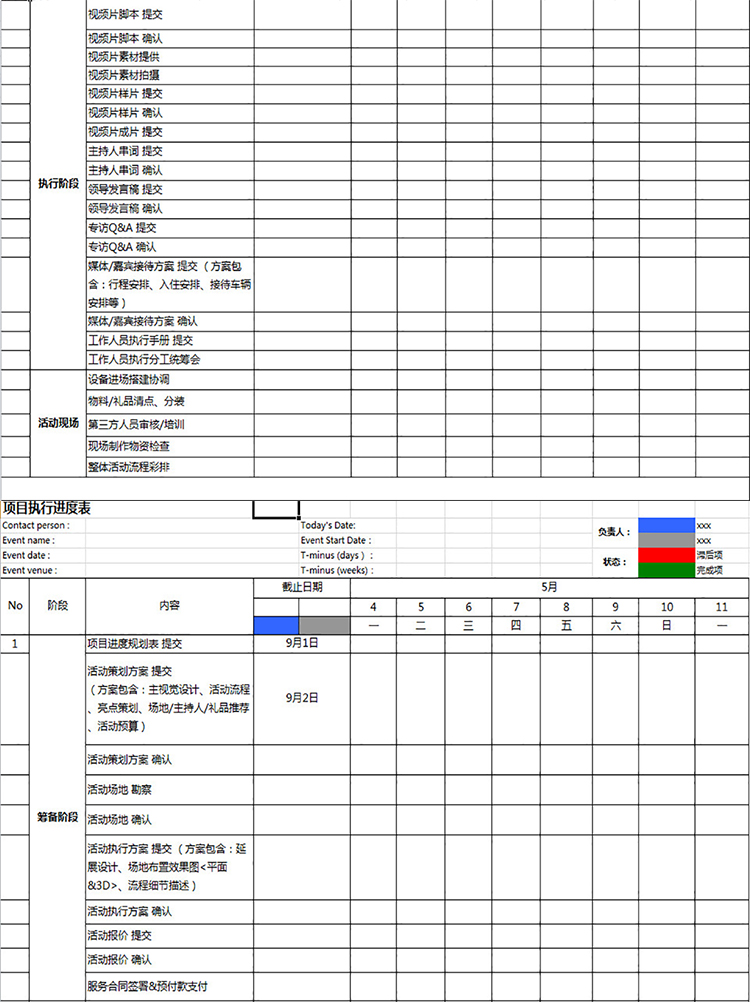 項目執(zhí)行進度表-1